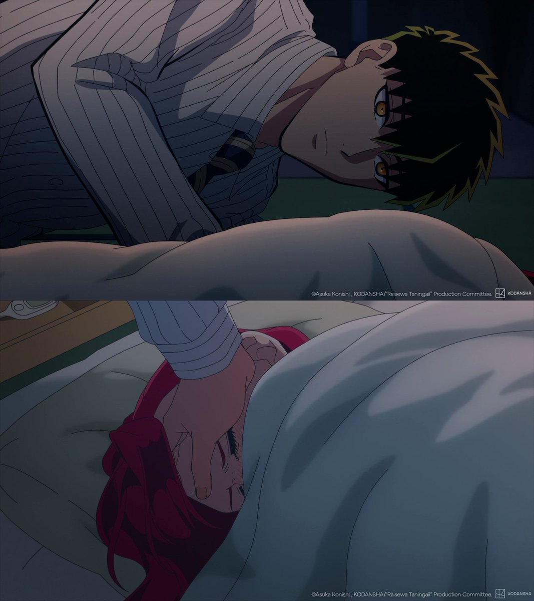 Crunchyroll's tweet photo. A softer side of Kirishima, only for Yoshino 🤧 (via Yakuza Fiancé: Raise wa Tanin ga Ii) https://t.co/0H4S8T3m9N