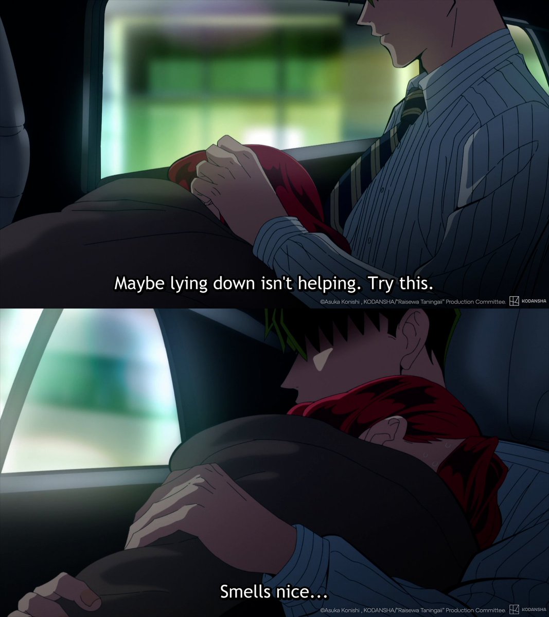 Crunchyroll's tweet photo. A softer side of Kirishima, only for Yoshino 🤧 (via Yakuza Fiancé: Raise wa Tanin ga Ii) https://t.co/0H4S8T3m9N