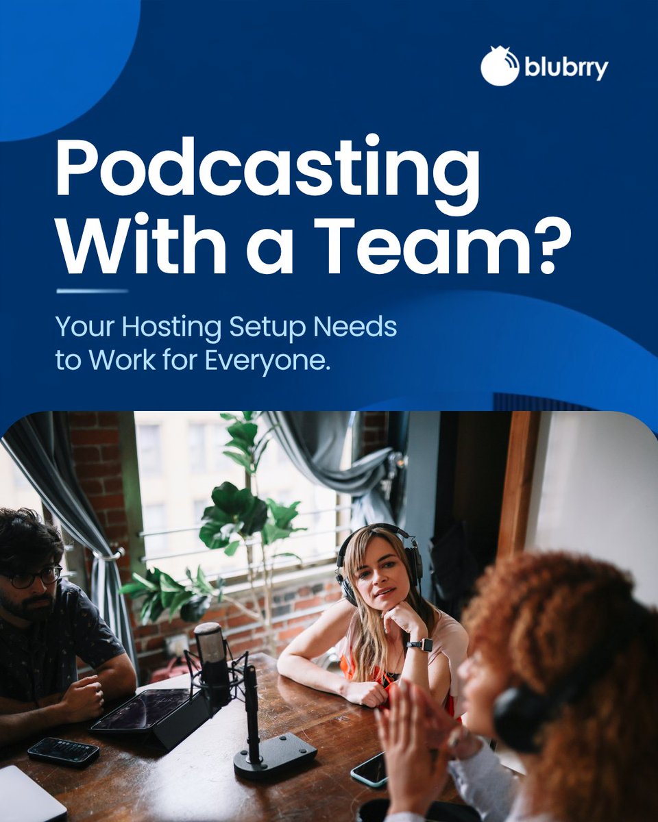 blubrry's tweet photo. Bringing more people into your podcast can open the door to stronger ideas, better production, and a more consistent publishing process.

But collaboration works best when the systems behind the show are ready for it.

As a podcast team grows, the hosting setup becomes part of how smoothly everyone can contribute.

It should support collaboration without creating unnecessary friction or making ownership and control unclear.

The right foundation gives each person room to do their best work while helping the podcast continue moving forward as one connected project.

Explore Blubrry hosting at https://t.co/JvehMioc8M.

You own your show. We make it easy to optimize.

#PodcastTeam #PodcastWorkflow #PodcastHosting #Blubrry