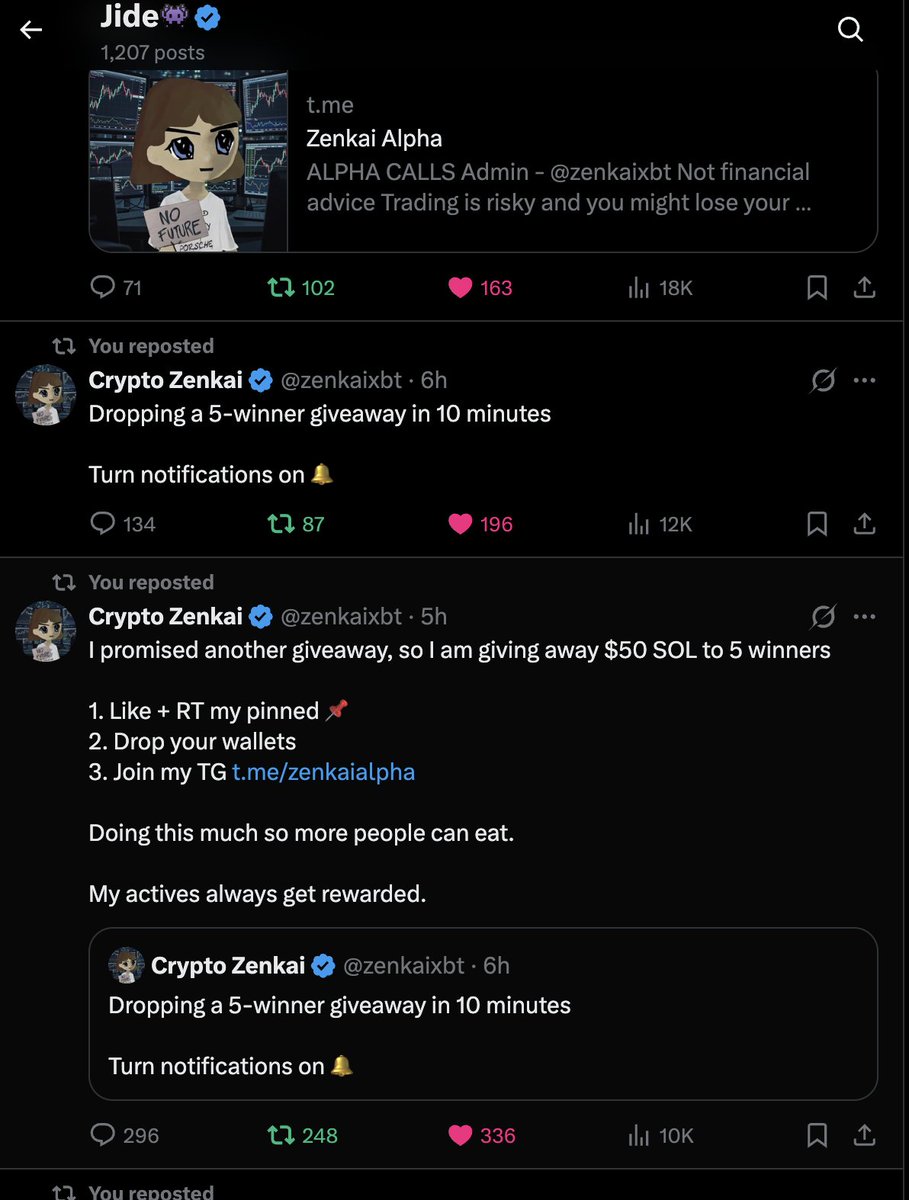 0x0lajide's tweet photo. @zenkaixbt my TL full of your RT king
thank you very much 

D1hzzSKUh3ACJW4pp1tEcxM9eixwwC24DVTMnEsbhhzz https://t.co/zUbugTYd4y