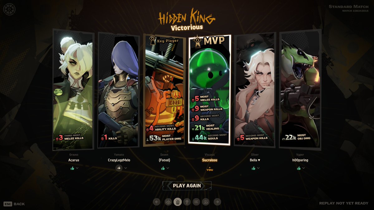 TriClSucrose67's tweet photo. First time getting mvp in Deadlock outside of botmatches #improoving https://t.co/QjhfeAjB7R