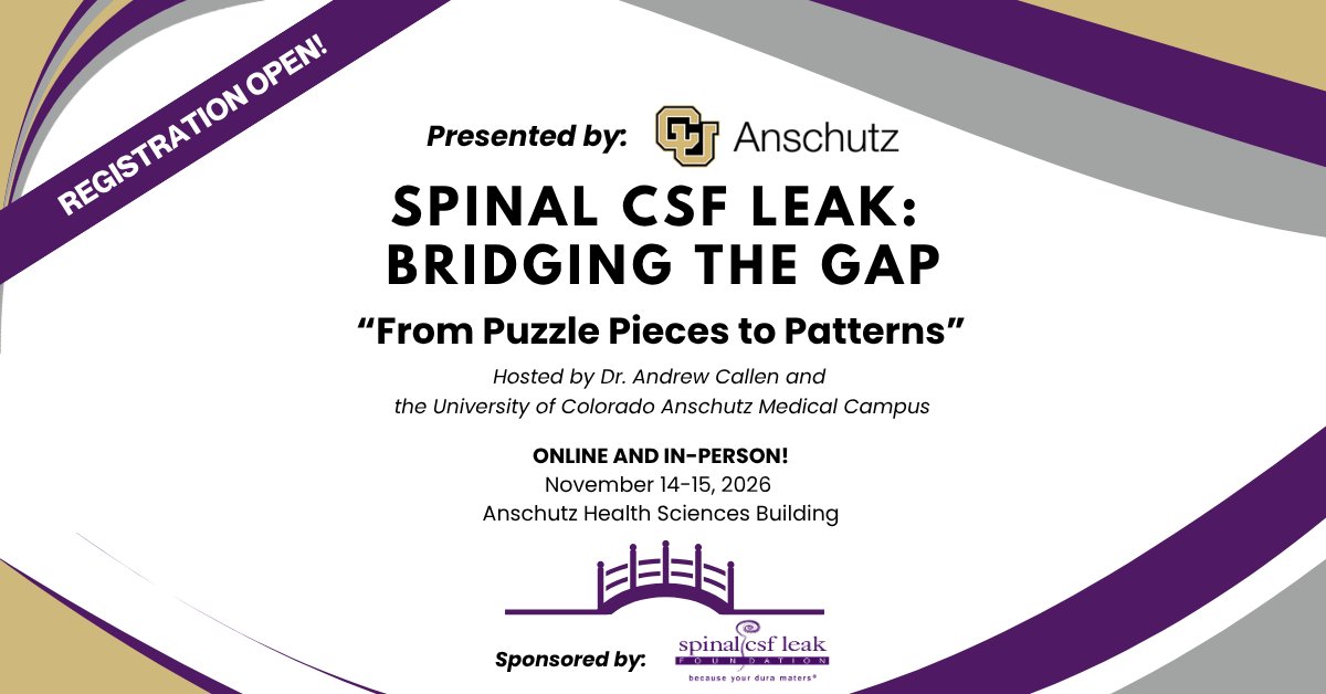 spinalCSFleak's tweet photo. This year's speakers include:
@WouterSchievink 
@PeterGKranz 
@NeuroradLal 
@iantmark 
@DrIanCarroll 
@KathaDCwolf 
@MarkMamloukMD 
@traviscaton 
@AjayMadhavanMD &amp; more

We look forward to seeing you there! https://t.co/dpX2F3KJbD