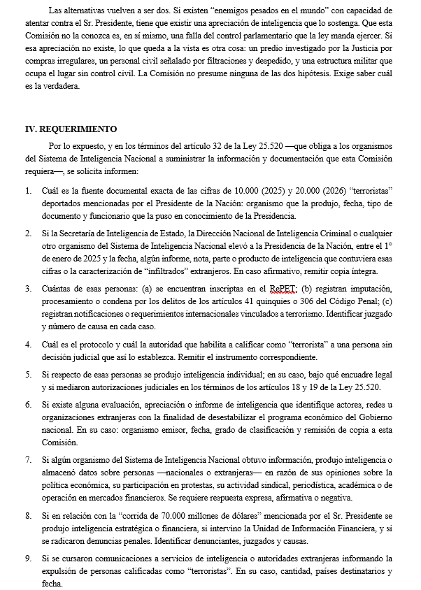 rodotailhade's tweet photo. Presentamos un pedido ante la Bicameral de Inteligencia para que el gobierno explique la presunta deportación de 30.000 “terroristas” y la conversión de la Residencia Presidencial de Olivos en “base militar”. 
O 1) Milei es opa y está más paranoico y desquiciado de lo que ya sabíamos, o 2) estamos al borde de ser la nueva Franja de Gaza.
Igual, tranquilos: no necesito esperar la respuesta de la SIDE para saber que la opción correcta es la 1.