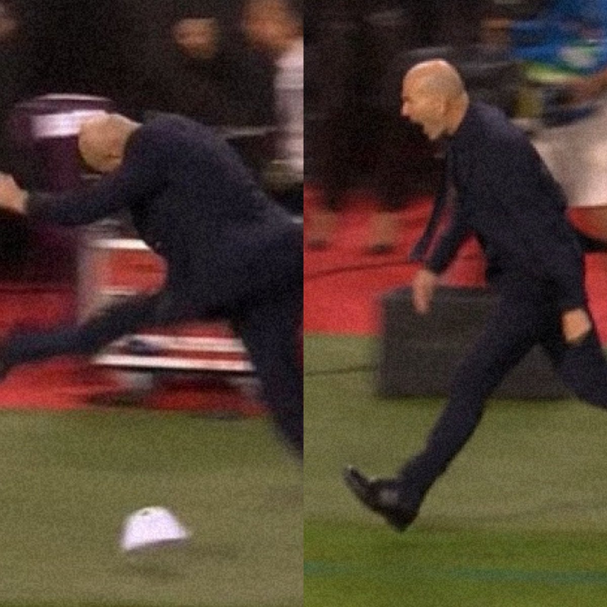 notfootballl's tweet photo. Zidane loved that last minute winner from Michael Olise 😭
#BELFRA https://t.co/C75VMBcvEM