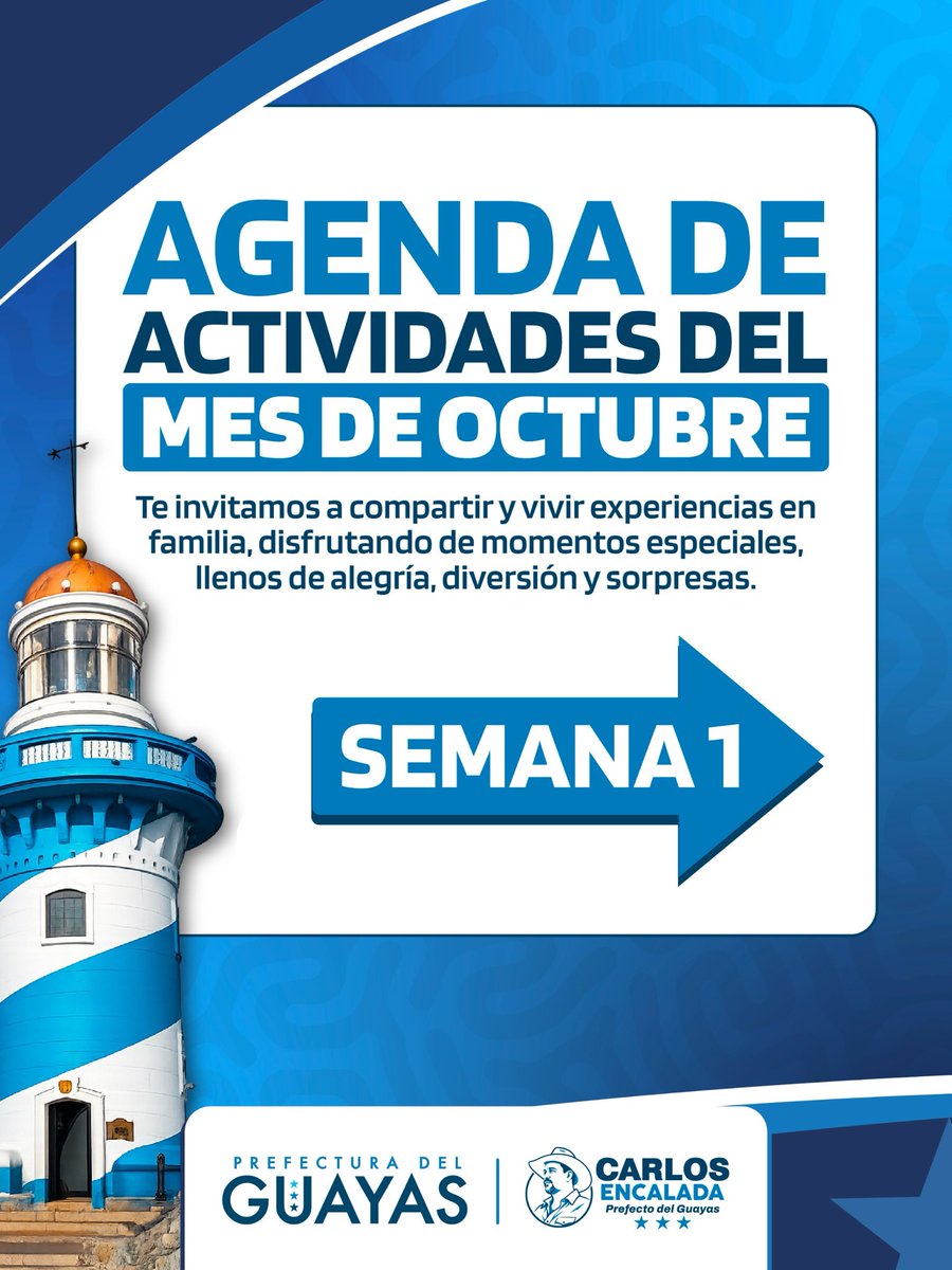 PrefGuayas's tweet photo. Octubre llega con actividades para disfrutar en familia. 

Este viernes 2, sábado 3 y domingo 4 vive el Yu-Gi-Oh! Championship Series Guayaquil y disfruta también del Festival de la Papa Rellena en El Progreso.

Revisa la agenda y súmate a las actividades de esta primera semana. https://t.co/fZS6jHfXHI