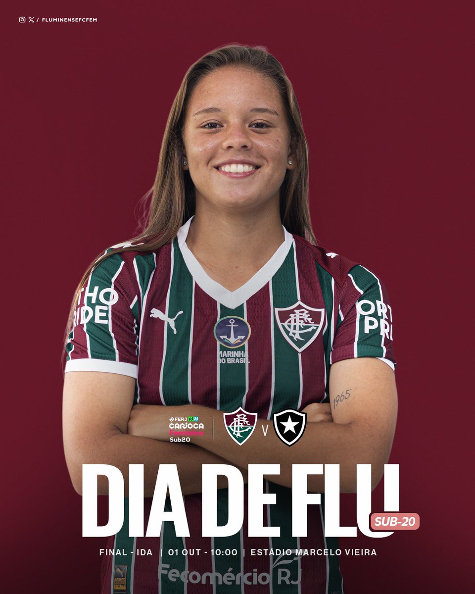 FluminenseFCFem's tweet photo. 🏆 Carioca Sub-20 | Final - ida
🇭🇺 Fluminense x Botafogo
⏰ 01/10 | 10h
🏟️ Estádio Marcelo Vieira
#DiaDeFlu #MeninasDeXerém https://t.co/R50SlNcxSZ