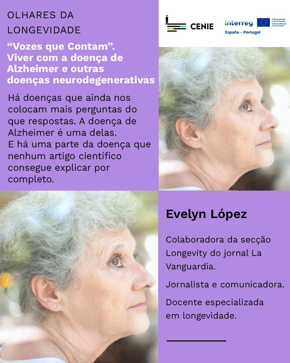 cenie_pt's tweet photo. Há aspetos da doença de Alzheimer e de outras doenças neurodegenerativas que a ciência continua a tentar compreender.

E há outros que só podem ser explicados por quem os vive.

“Vozes que Contam” reúne as histórias de oito pessoas que convivem com doenças neurodegenerativas e que partilham as suas memórias, os seus receios, os seus afetos e tudo aquilo que continua a dar sentido às suas vidas.

Porque por detrás de cada diagnóstico existe muito mais do que uma doença. Existe uma pessoa. Uma história. Uma vida que continua.

https://t.co/xas1wMjVdP

#VozesQueContam #Alzheimer #DoençasNeurodegenerativas #Memória #EnvelhecimentoDigno