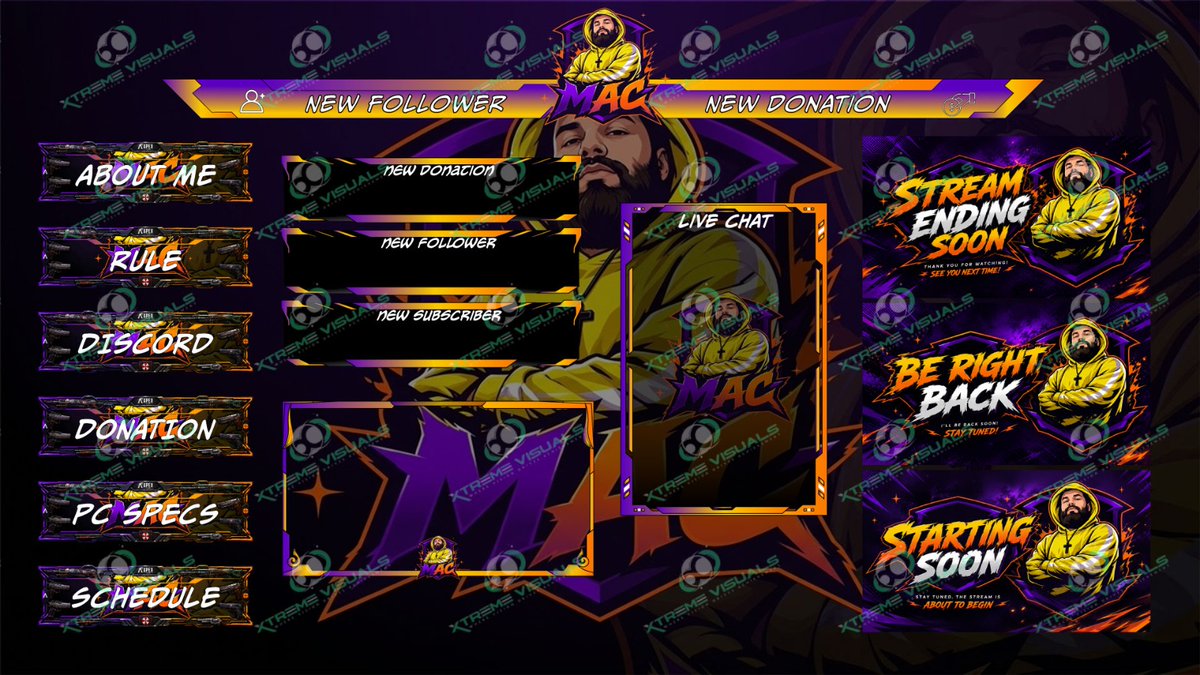 xtremevisualss's tweet photo. The logo set the vibe. The overlays brought it to life. 
A complete stream package built with the same visual DNA.
@MarcusCruz69898 
#XtremeVisuals #TwitchOverlays #StreamBranding #CustomDesign #ClientWork https://t.co/oP3qv6DeSt