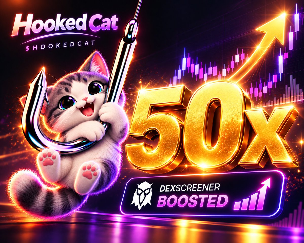 HookedCatSol's tweet photo. 50x on the hook. ⚡🪝🐱

Dexscreener just boosted $HOOKEDCAT ⚡50x⚡

More eyes on the line. Same cat checking every transfer.

https://t.co/GWUZD5fzIK

#HOOKEDCAT #Solana https://t.co/ePZBSzEagR