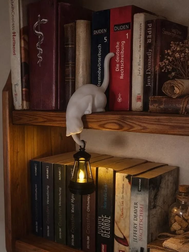 Lauofserenity's tweet photo. lamp between the books https://t.co/MwExgWog6v