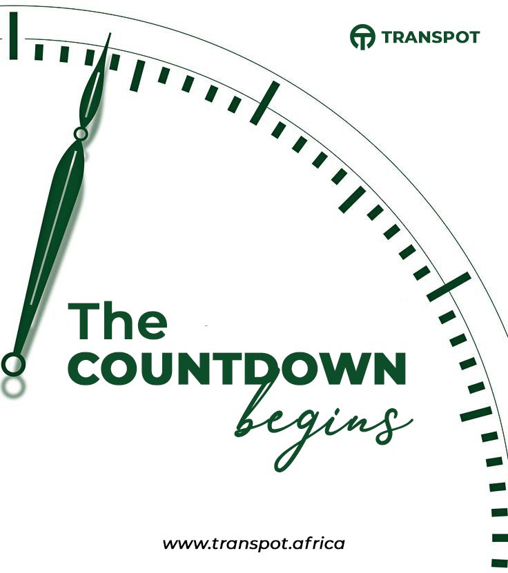 Transpotafrica's tweet photo. ⏳ The countdown begins!
Get ready and stay tuned for #transpot launch day!

#Transpot #10dayscountdown  #TranspotAfrica https://t.co/b4eqmfFuTb