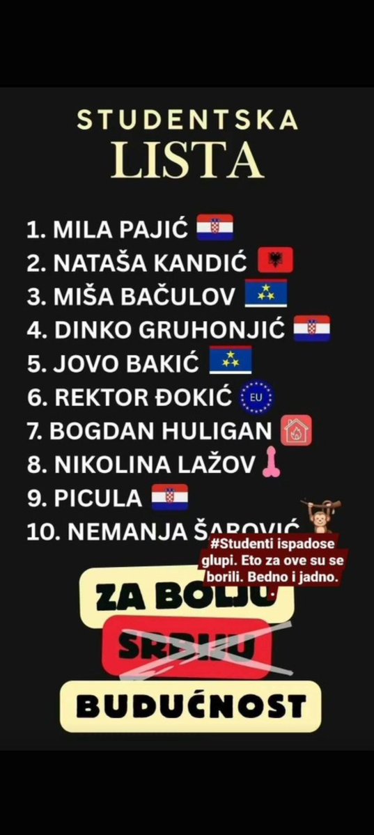 Jasminapaun's tweet photo. Pa vi razmislite dobro #fyp #blokada #protesti #srbija #beograd https://t.co/WbW83ft9yp
