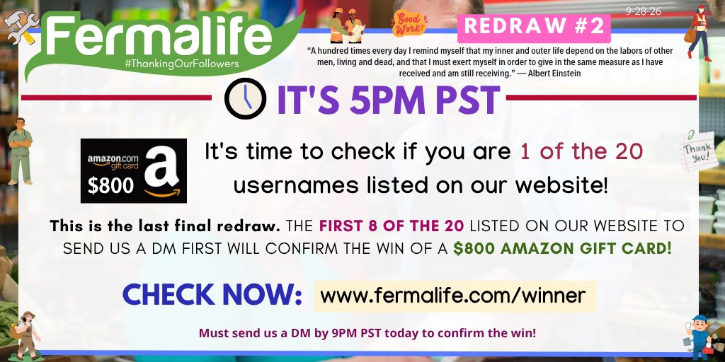 fermalife's tweet photo. ✨🎉IT'S 5PM PST! This is the final redraw so THE FIRST 8 OF THE 20 TO DM US FIRST WILL WIN! CHECK NOW to see if you are 1 of the 20 followers to be listed on our website. 💰 **HINT: Check if your account creation date matches first!** https://t.co/WC10NXpmSx ✨ https://t.co/HzCG9EwirD