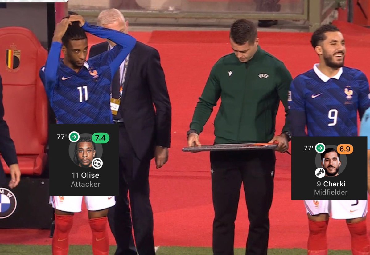 UTDTrey's tweet photo. 80th minute, everything was going well for Belgium 

Then these two demons came on😭 https://t.co/940ryzki4Y