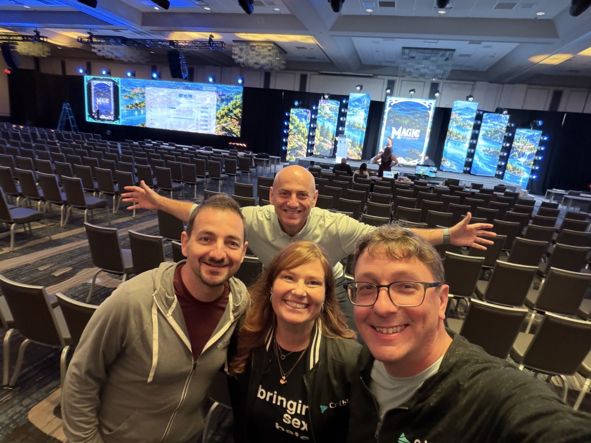 cribl_io's tweet photo. We've loved kicking #CriblCon 26 off early with Campus Experience and keynote prepping! Tonight at 5pm, meet us for our welcome reception.

PLUS, check out these theater sessions on the show floor!

5:15pm: @nutanix
5:45pm: @VisiCore
6:15pm: @Horizon3ai 
6:45pm: @truezerotech https://t.co/uJODEOEb2r