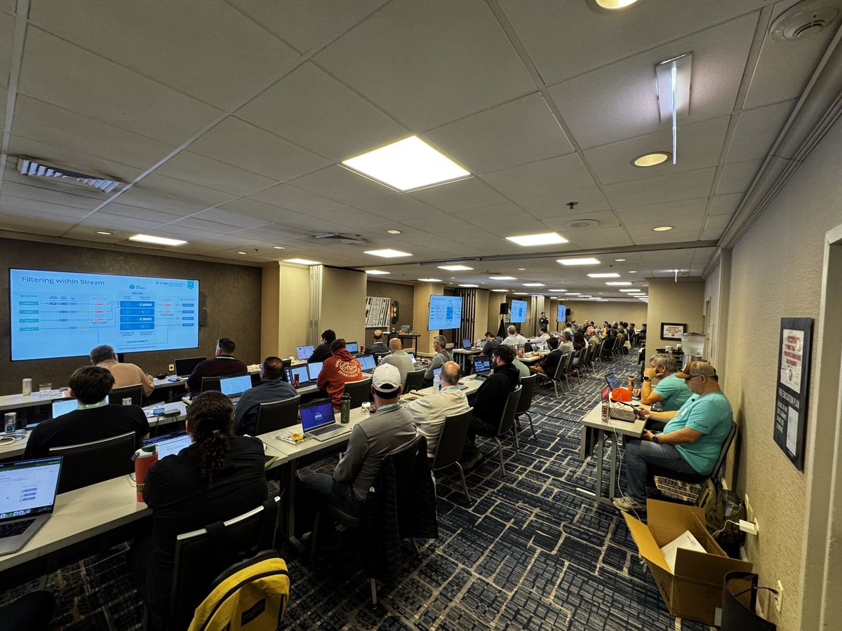 cribl_io's tweet photo. We've loved kicking #CriblCon 26 off early with Campus Experience and keynote prepping! Tonight at 5pm, meet us for our welcome reception.

PLUS, check out these theater sessions on the show floor!

5:15pm: @nutanix
5:45pm: @VisiCore
6:15pm: @Horizon3ai 
6:45pm: @truezerotech https://t.co/uJODEOEb2r