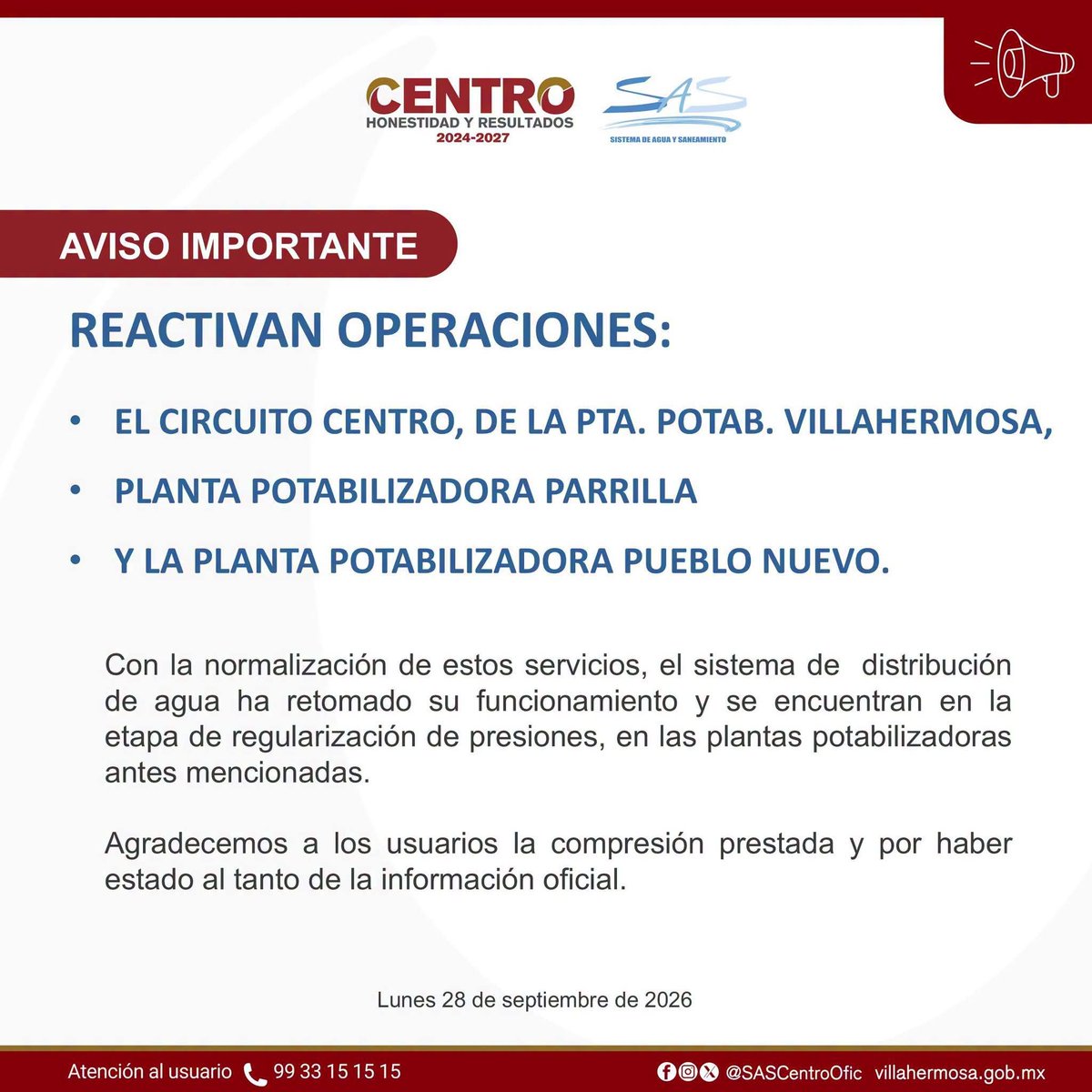 SASCentroOfic's tweet photo. Aviso importante
#AvisoSAS @CentroInforma https://t.co/5Bv1WHVEXb