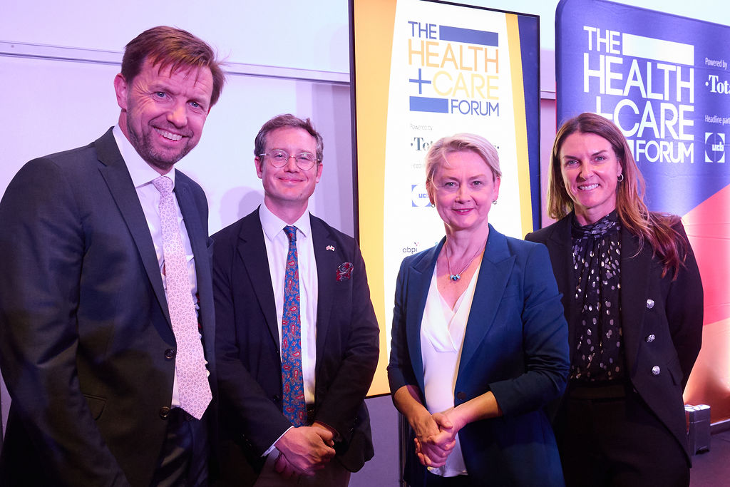 TotalPolitics's tweet photo. Rt Hon @YvetteCooperMP Sec. of State for Health & Social Care speaking at a packed Health & Care Reception, hinted at the big announcement on #health tomorrow by PM @andyburnham. Thanks to our partners @DaiichiSankyoUK, @ucb_uk and @Roche UK. #HandCF26 #Lab26 @UKLabour @DHSCgovuk https://t.co/6dHeBMkFL5