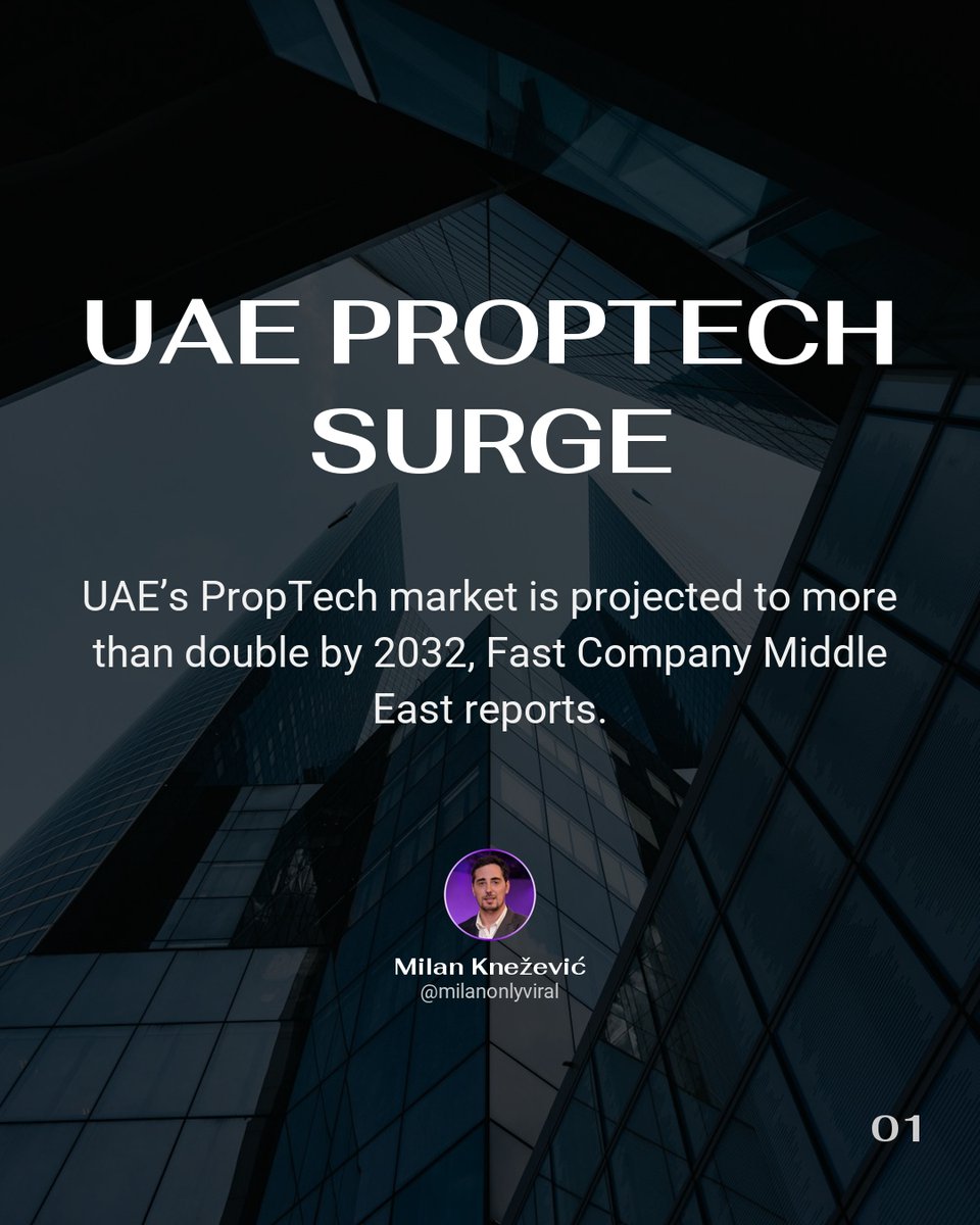 onlyviralmedia's tweet photo. UAE PropTech is set to more than double 🚀 From about $678M in 2025 to $1.62B by 2032, the growth story is being powered by smart cities, digital infrastructure, and VR adoption 🏙️. The real advantage now is connecting leads, listings, and follow-up in one workflow 📈. https://t.co/F1ZhZ9uRrD
