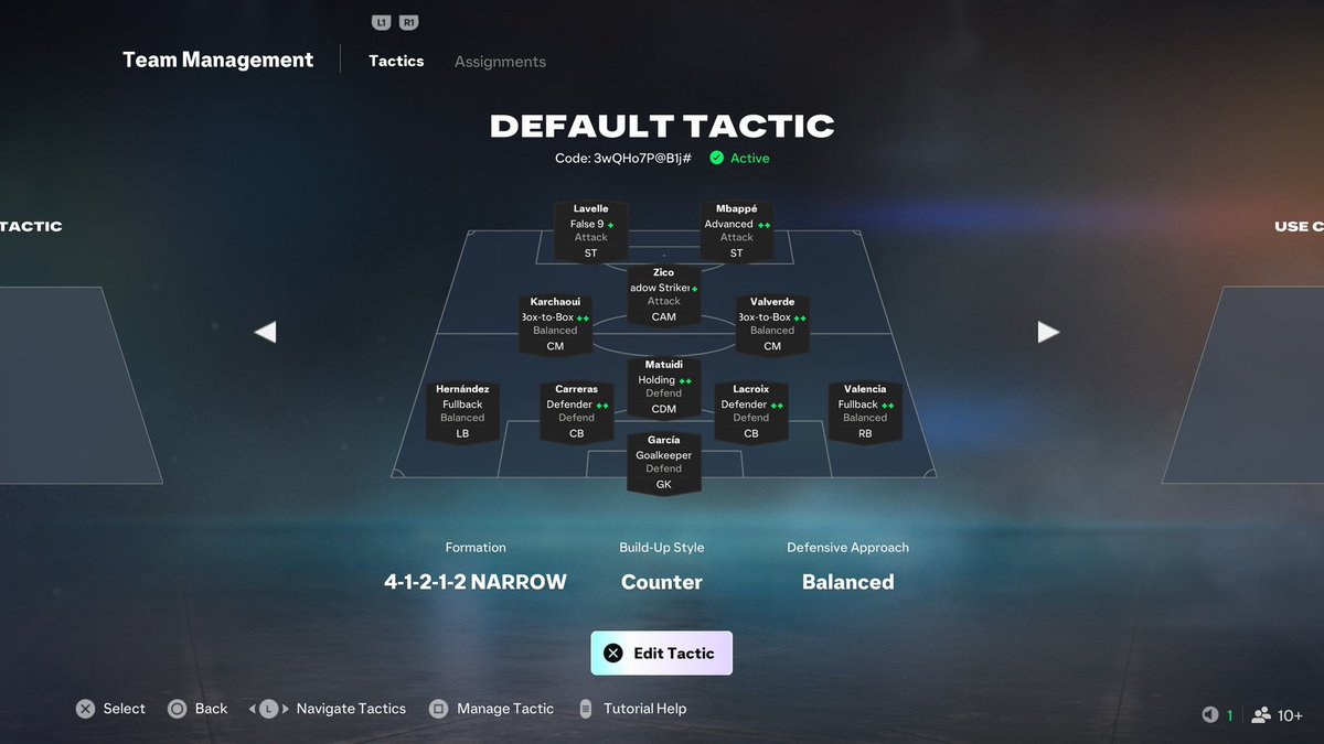 Stingrayjnr's tweet photo. My FC27 41212 tactics that I used to reach 1300 skill rating in the FC PRO Ladder.

Much prefer having a CDM than 3 CMs 👍 https://t.co/c68kseWvPj