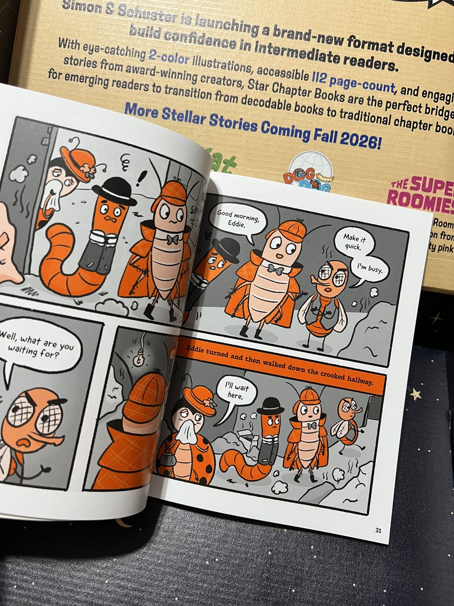 howusefulitis's tweet photo. Thank you @SimonKIDS My kid already started Sherlock Roach! #simonkidscrew #starchapterbooks #kidlit #kidlitart #kidsbooks #booksforkids #chapterbooks #mglit #middlegradebooks #graphicnovel #books #simonkids #book #bookspotlight #bookcover #booklover #bookworm https://t.co/7Um70y9AWs
