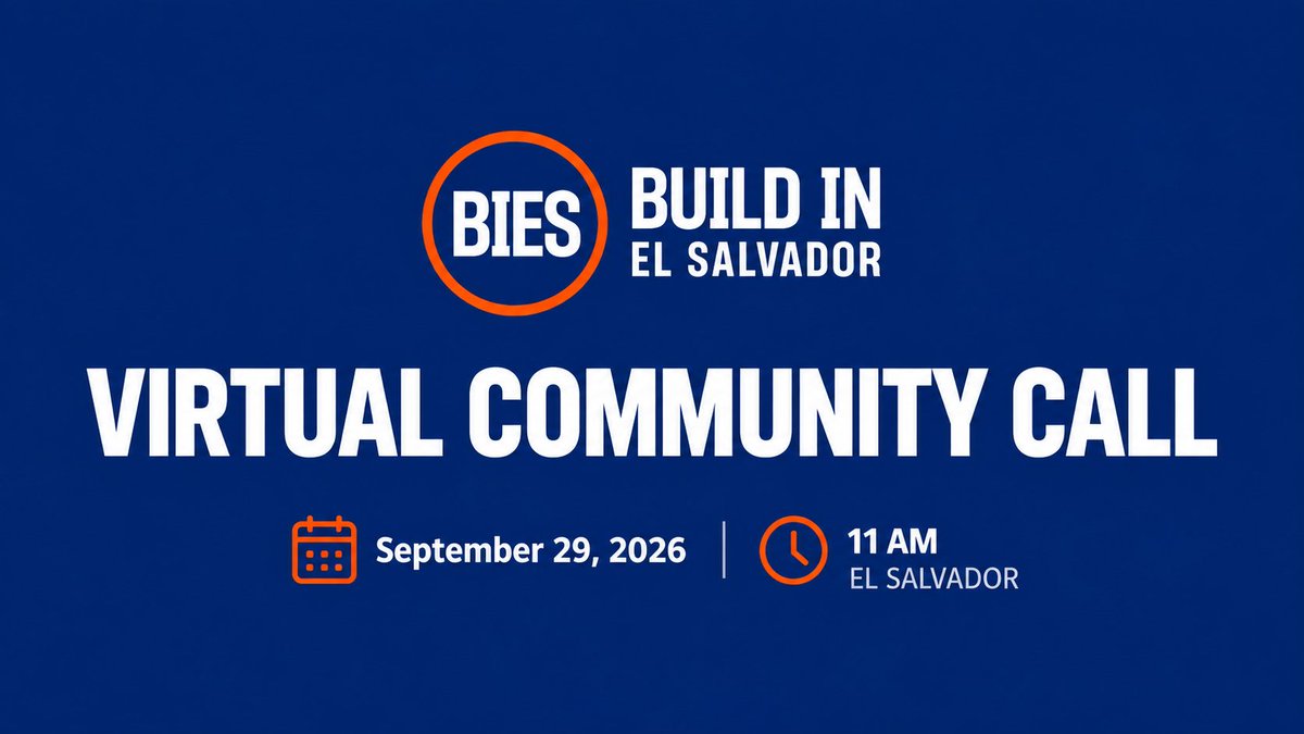 BuildInES's tweet photo. Interested in learning more about Build In El Salvador? Or do you just want to connect with our community members?

Tomorrow, we're having a virtual community call, use the link to register. See you there! 

https://t.co/77ZYh9u3g4 https://t.co/HQZKAme1MO