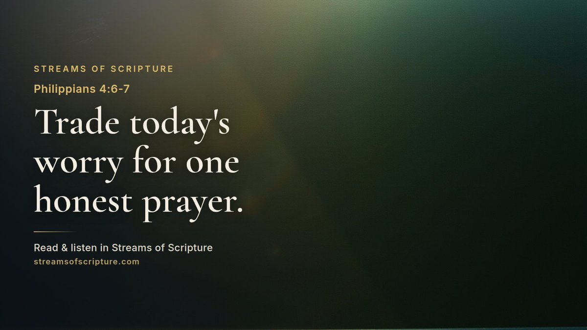 StreamScripture's tweet photo. Paul wrote Philippians from a Roman prison, which is why his words about not being anxious carry unusual weight. He wasn't offering advice from a comfortable study; he was living it out with chains nearby.

Read &amp; listen link below ↓

#Philippians4 #GodsLove https://t.co/YCKNMRAo41