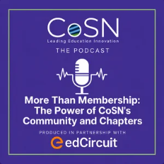 CoSN's tweet photo. Leading K–12 technology can feel isolating—but it doesn’t have to. Discover how CoSN connects leaders with trusted peers, practical resources, professional learning, and local chapters.

Listen to More Than Membership: https://t.co/ztoVz6c0ai

#TheCoSNPodcast #EdTechLeadership https://t.co/6GAkP0wSiJ