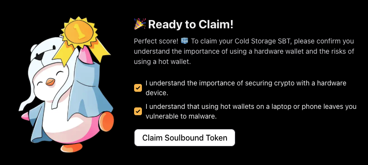 Crypto_Pranjal's tweet photo. Claim RevokeCash x Pudgy Penguins Free SBT.

Last year, @RevokeCash and @pudgypenguins made a Cold Storage SBT for Pudgy holders who kept their wallets free of token approvals.

Now anyone can claim it. 

You just need a wallet with zero open approvals on Ethereum mainnet and to pass a short security quiz.

✅ Here’s how to claim:

1. Go to https://t.co/TMk8VYuKF7
2. Search your wallet address.
3. If you have open approvals on Ethereum mainnet, revoke them.

To select them all, tick the checkbox beside "Revoke Selected" in the results. You’ll need to confirm each revoke transaction one by one.

Once you’ve cleared them, pass a few simple quiz questions and claim your SBT. No wallet connection or tx is needed to claim the SBT. 

--------------

I just revoked around 140 old approvals while doing this. Some were from projects that are pretty much dead now.

The recent Magic Eden / Limit Break exploit shows why this matters. People had approved a contract back in 2024, and those approvals were still active when attackers found a way to use them to drain NFTs and tokens.

Nice move by @RevokeCash. You get the SBT, and a reason to clean up your wallet at the same time.