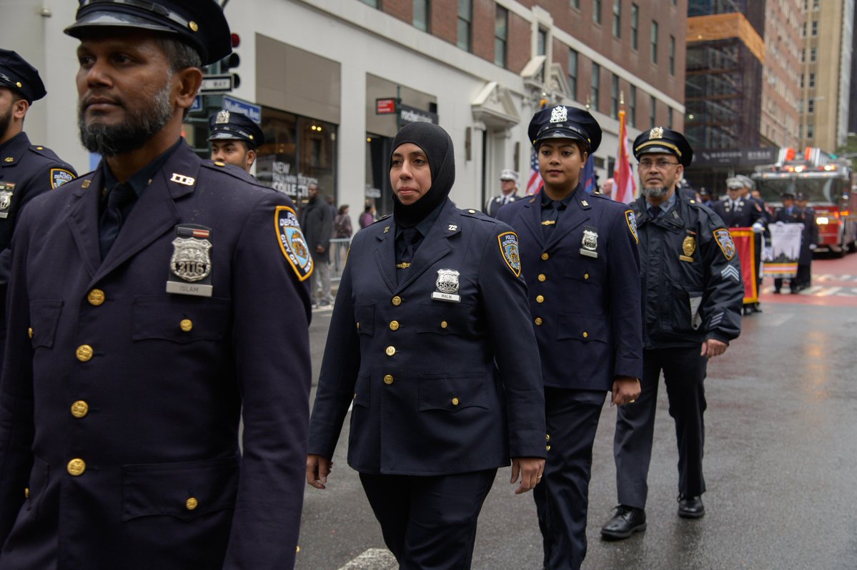 NYPDMuslim's tweet photo. The members of the NYPD Muslim Officers Society (NYPDMOS), together with our community partners, proudly marched in the Muslim Day Parade through the heart of New York City, celebrating faith, unity, and diversity.
Despite severe weather and relentless rain, our spirit and commitment remained unshaken. The challenging conditions could not dampen our enthusiasm or deter us from coming together in a powerful display of unity and community pride.
We extend our heartfelt gratitude to the NYPD Ceremonial Unit and NYPD Police Band for their outstanding support and participation, which helped make this occasion truly special.
By the grace of God, the rain subsided just in time for us to march with pride, dignity, and gratitude.
We look forward to celebrating together again next year and, God willing, under sunnier skies!
Faith, Unity, and Service.