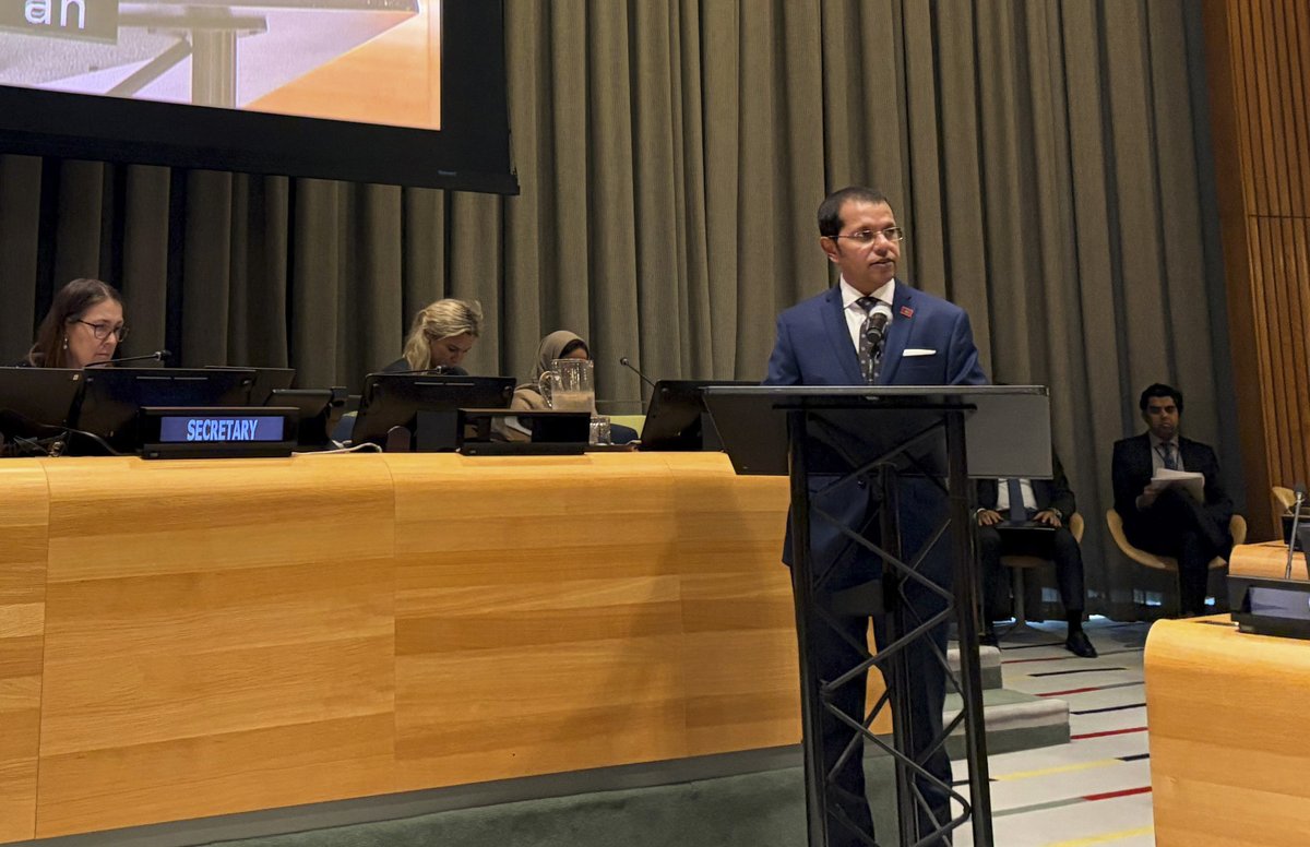 MVPMNY's tweet photo. “The international community must uphold the principles of equality, dignity and justice consistently, without exception.”

🇲🇻reaffirmed the promise of the #DurbanDeclaration at the HLM marking its 25th anniversary, calling for action, prevention, &amp; accountability.

#MDVatUNGA81 https://t.co/0zNbdQq3k0