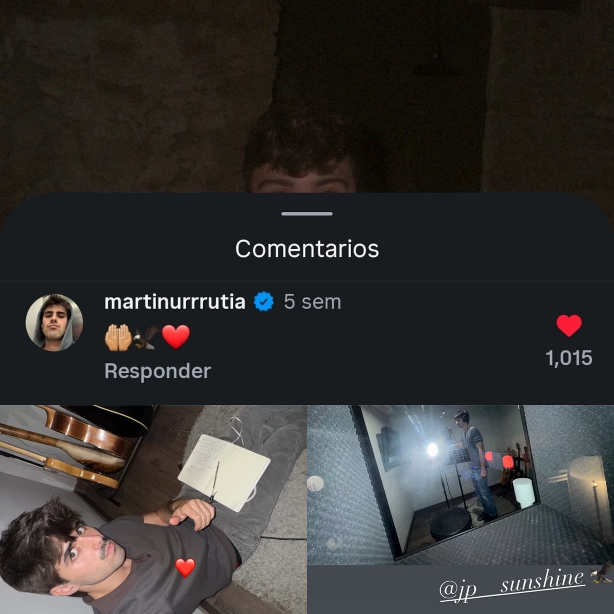 piensotanfuerte's tweet photo. Tal vez es casualidad y no tiene nada que ver, pero ahora que se teorizaba sobre Martin componiendo canciones, le comentó a Juanjo en un post de hace semanas un corazón rojo y un águila. ❤️🦅 https://t.co/4YbFtDJlOc