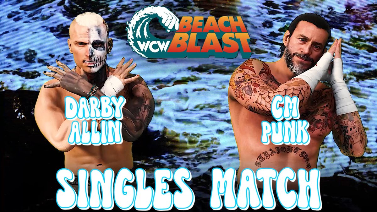 WatchXpert's tweet photo. Special guests @JnwBoss and @J_Dogg0824  call CM Punk's WCW in-ring debut, as he takes on the Daredevil known as Darby Allin, live from Miami at Beach Blast!  

"So long, nice to know you, I'll be moving on"

Link below https://t.co/YM80NTUmUS