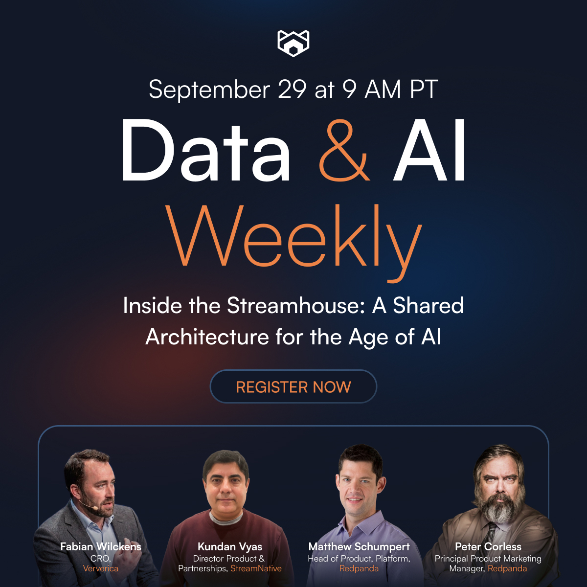 redpandadata's tweet photo. Last chance! 🗣️ Data and AI Weekly goes live tomorrow at 9 a.m. PT.

Founding members of the new Streamhouse Working Group join Redpanda's Peter Corless to break down what a streamhouse architecture needs.

🛟 Save your spot: https://t.co/mXaIhcMeWb https://t.co/17Ht3MYjy4