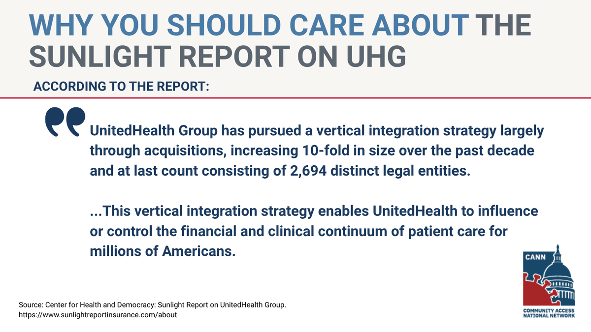 TIICANN's tweet photo. Vertical Integration-maxxing: UnitedHealth Group was recently under scrutiny by @iamjohnoliver in @LastWeekTonight, thanks to the Sunlight Report's findings on “the nearly 2,700 acquisitions and internally created subsidiaries that make up UnitedHealth Group, the largest health care conglomerate in the world.”

Read more via Sunlight Report, courtesy of @cforhd >> https://t.co/skd85GKjXx