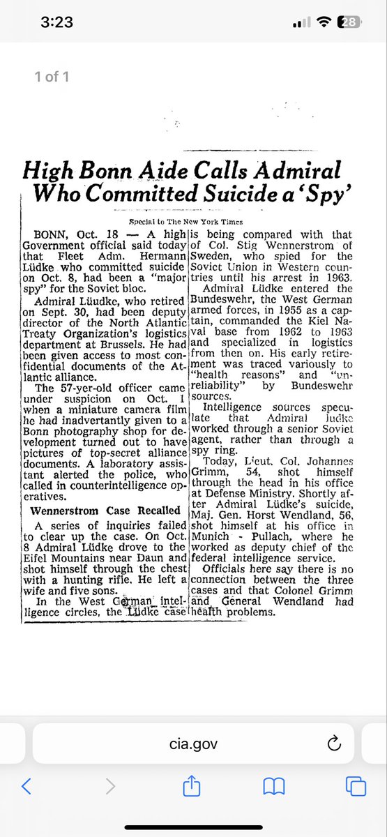 HuntClancy's tweet photo. an old spy told me when you hear an American spy has committed suicide that’s often code for they got taken out by the parts of the counterintelligence apparatus no one talks about https://t.co/iNxJ6XSMr2