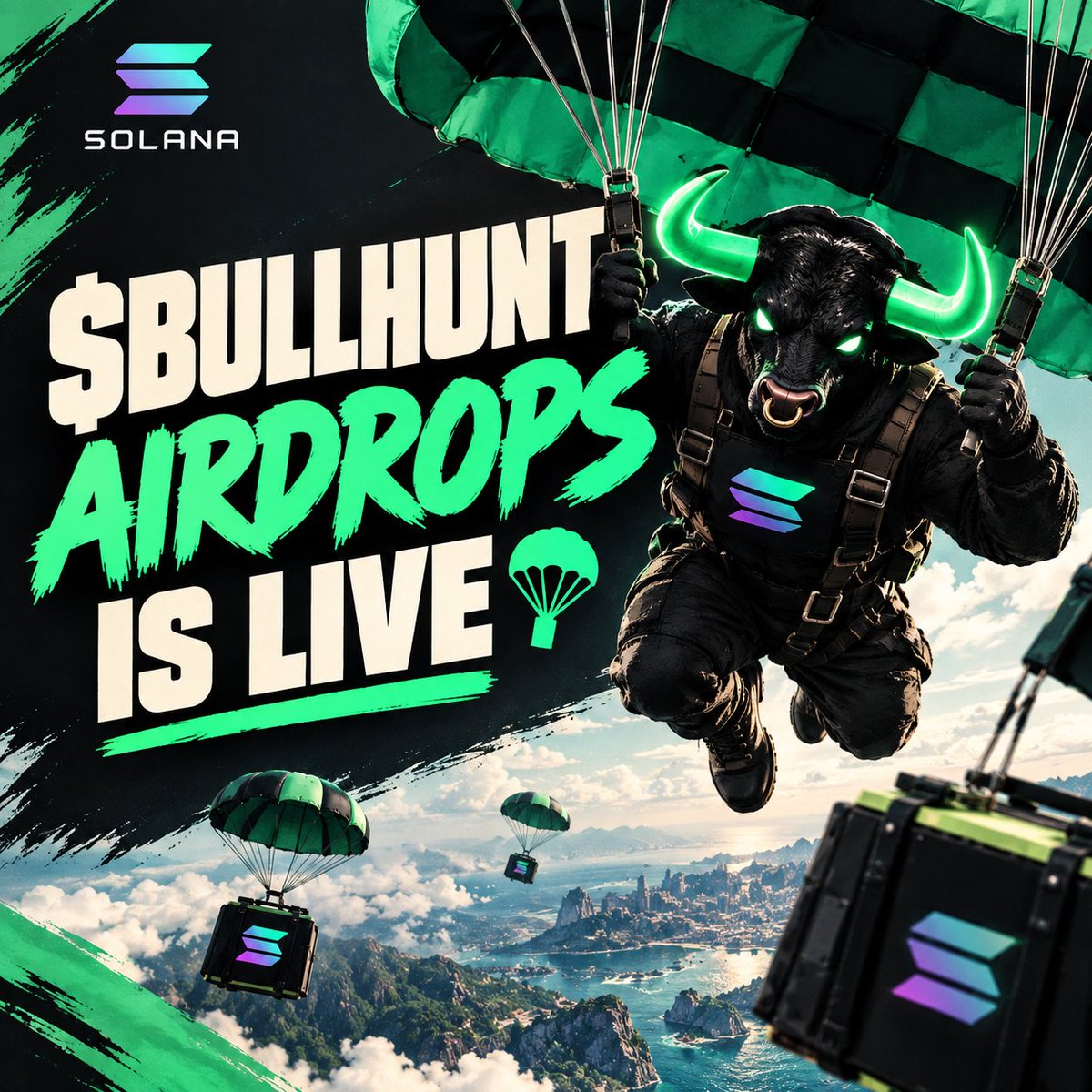 blackbullhunter's tweet photo. CLAIM 1,000,000 $BULLHUNT powered by #Bitget  

STEP 1 : 💟 &amp; RT PINNED POST + Follow @blackbullhunter
 
STEP 2 : Drop your #Solana address 

First 750 $SOL Address https://t.co/EFvHRI4Ly5
