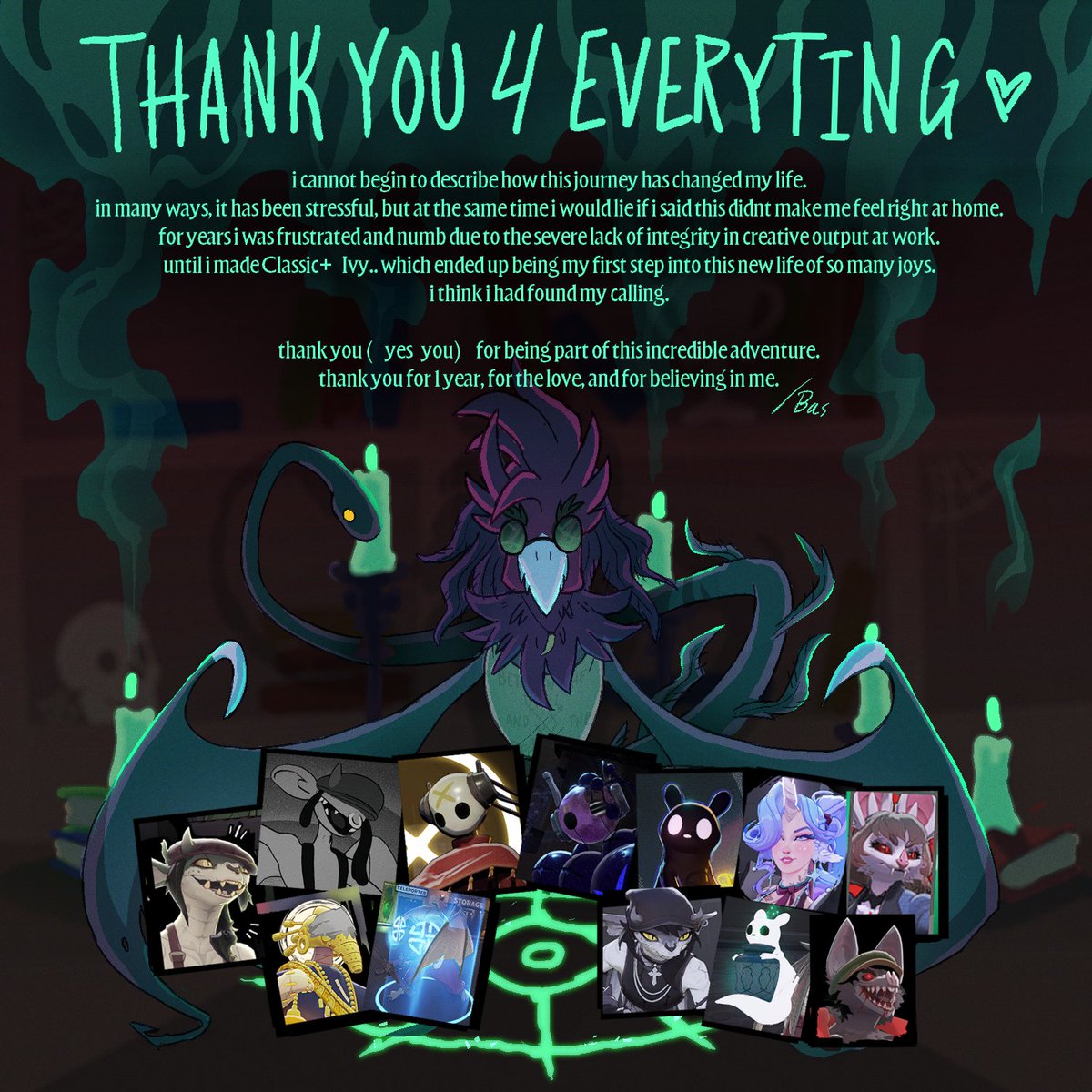 Kurenai_Chi's tweet photo. a message from the basilisk...

This day, exactly 1 year ago- is when it all started. I had no idea what was to come.

Thank you, deadlock community, for having me ♥

#deadlock https://t.co/u3oQQZ3c4N