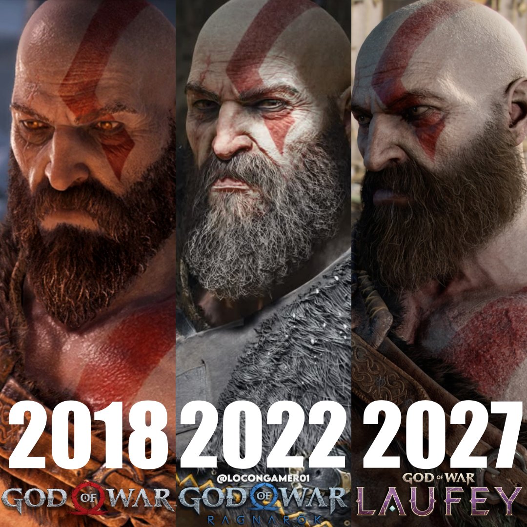 LOCONGAMER01's tweet photo. Kratos: God of War → God of War Ragnarök → God of War Laufey. https://t.co/IsyLpVNnJF