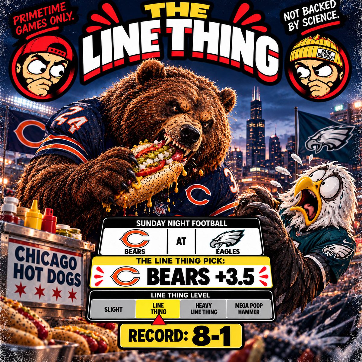 TheLineThing's tweet photo. Last night fucking sucked. Bears +3.5. https://t.co/IVhp9ObVNW
