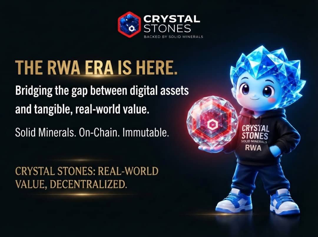 crystalstones01's tweet photo. THE RWA ERA
Memes gave crypto culture.
RWA can give crypto infrastructure.
The next chapter isn't only about speculation.
It's about bringing real-world value on-chain.
#CRYSTALSTONES is building around RWA narrative.
Website: https://t.co/I5XqSYK1fG

TG https://t.co/7OZ8cld4KR

✅Live on CoinMarketcap & Coingecko 
✅ Dexscreener: https://t.co/Dqlm2NPKe0

CA Bep20 
0xe252FCb1Aa2E0876E9B5f3eD1e15B9b4d11A0b00

#CRYSTALSTONES #RWA #BNB
