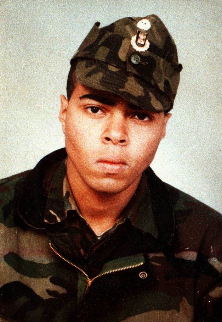 sonnysehra's tweet photo. jackie arklöv was a black liberian neo-nazi who committed war crimes in the 1990s yugoslav wars, voluntarily fighting for croatians at the age of 19. he was nicknamed “the african devil” by concentration camp survivors &amp; said that kiIIing muslims was “almost as good as an orgasm” https://t.co/vIBroOwKtu