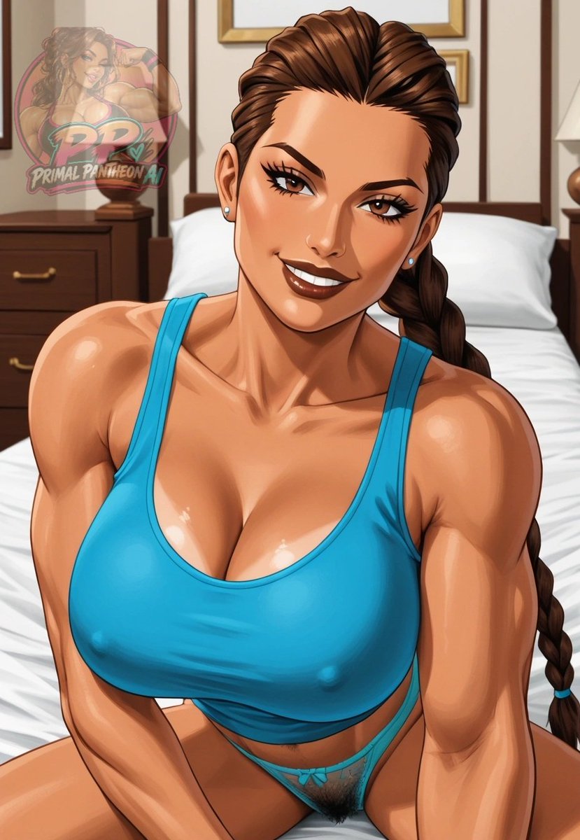 PrimalPantheon's tweet photo. Lara Croft shows off her jungle 🔥 

#LaraCroft #TombRaider #TombRaiderFanart #MuscleMommy #AIWaifus #strongwomen #musclebabes https://t.co/tbTaS1l9wh