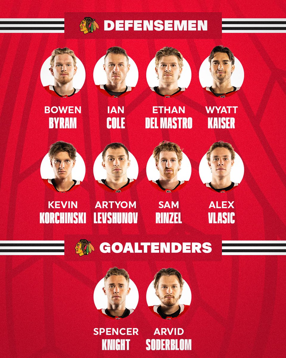 NHLBlackhawks's tweet photo. 𝐨𝐩𝐞𝐧𝐢𝐧𝐠 𝐧𝐢𝐠𝐡𝐭 ROLL CALL 🗣️📋

read more 📰 https://t.co/zkZbjlDjOg https://t.co/YBJJWc1f66