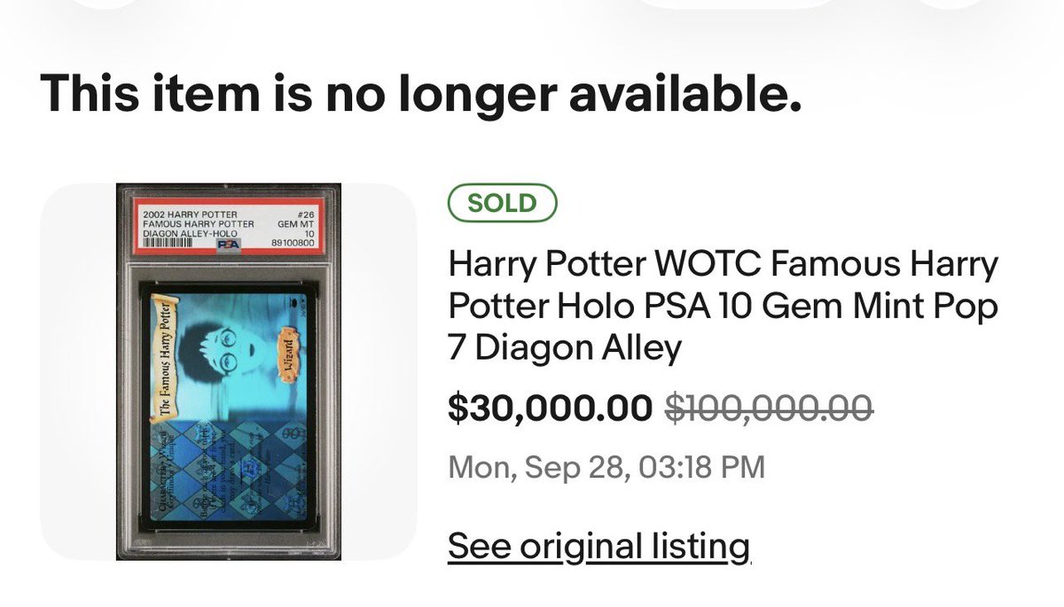johnnydunn777's tweet photo. Big sale for a Harry Potter card👀 https://t.co/npgMZ3vjjO
