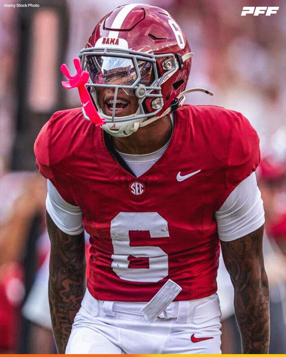 PFF_College's tweet photo. Highest Graded Cornerback from Week 4:

🐘 Red Morgan, Alabama: 91.7

@AlabamaFTBL https://t.co/BED7BVPyWb