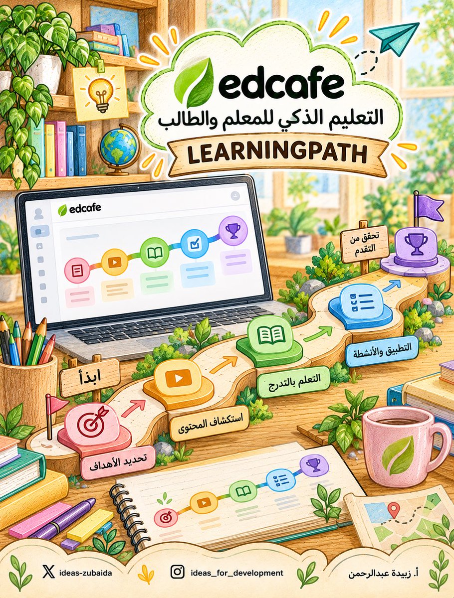 ideas_zubaida's tweet photo. 🚨 لا تجعل الذكاء الاصطناعي يشرح الدرس فقط… اجعله يبني للطالب تجربة تعليمية كاملة بصري��ا! ✨

مع Edcafe يمكن أن تتحول فكرة الدرس إلى تجربة يتعلّم فيها الطالب بالاختيار، والاستكشاف، والتدرّج، والتفاعل. 🌱

🧭 /LEARNINGPATH
مسار تعلّم بصري خطوة بخطوة.

🎯 /CHOICEBOARD
خيارات ومسارات تمنح الطالب مساحة للاختيار والتعلّم.

🌍 /COLLABORATE
مهام للبحث والاستكشاف والعمل الجماعي.

🧩 /BLENDED
شرح + أمثلة + تدريب + مراجعة في تجربة واحدة.

🔄 /FLIPPED
استكشاف المفهوم قبل الدرس تمهيدًا للتطبيق والتفاعل داخل الصف.

💡 غيّر سؤالك للذكاء الاصطناعي من:
«اشرح لي هذا الدرس»

إلى:
«ابنِ لي تجربة يتعلّم من خلالها الطالب» 🚀

هنا يبدأ الفرق بين استخدام الذكاء الاصطناعي لعرض المحتوى وبين توظيفه لتصميم تجربة تعلّم.

فكرة الاختصارات مع المبدع@SULTAN__22__ 
#Edcafe #الذكاء_الاصطناعي #الذكاء_الاصطناعي_في_التعليم #التعليم_الذكي #تقنيات_التعليم #تكنولوجيا_التعليم #التصميم_التعليمي #المعلم_الرقمي #المعلم_المبدع #استراتيجيات_التدريس #التعلم_التفاعلي #AIinEducation #EdTech #InstructionalDesign 
@edcafeai_mena