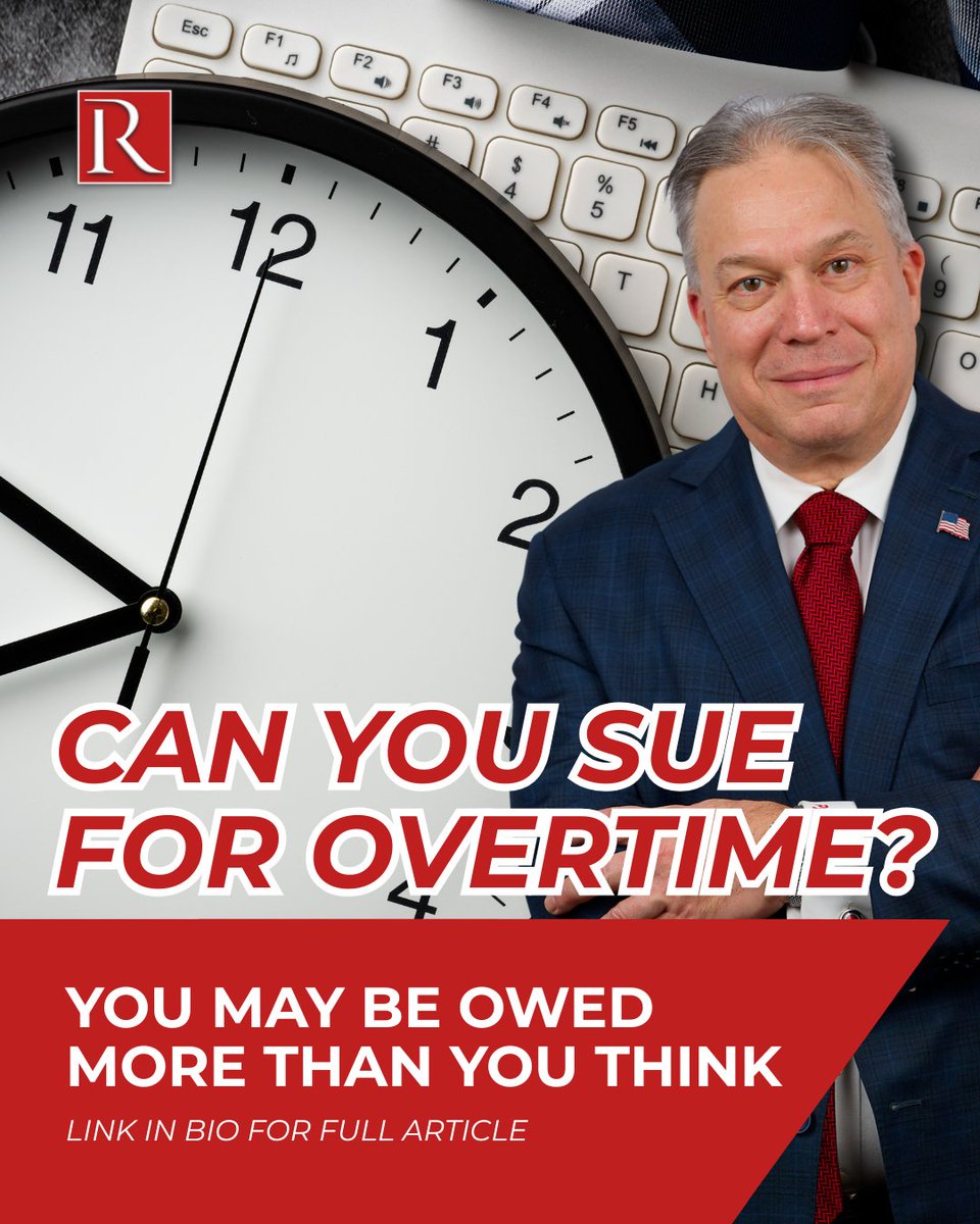 RizzutoLawFirm's tweet photo. Are you working overtime but not getting paid? Being labeled as "exempt" doesn’t always mean you're not owed overtime. Misclassification could give you a claim for unpaid wages. Learn more about your rights under NY law. 📞 (800) 666-5555 #WorkersRights #Overtime https://t.co/ZiVcKjHQAo