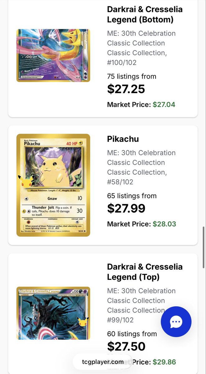 totodile_king's tweet photo. Call me a grade A hater, but there is no way these 30th Anniversary Classic Collection cards stay this high.

I guarantee they fall 50% by Christmas. 

Bookmark it. https://t.co/CmURG0nSsE