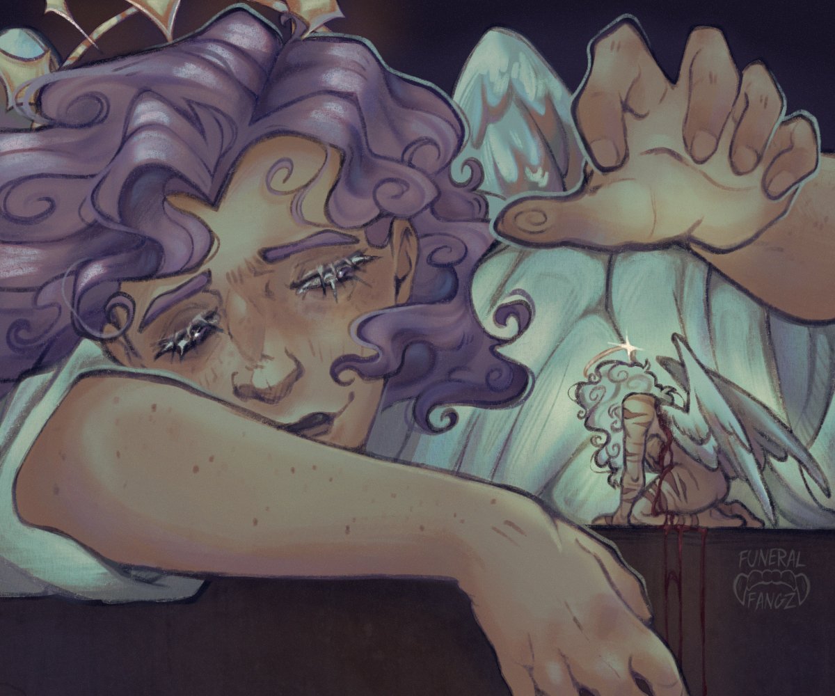 Funeral_fangz's tweet photo. My oc because I love him dearly

#ocart #illustration #angel #vampire #art #drawing #boo https://t.co/Q6KNFiIX6z